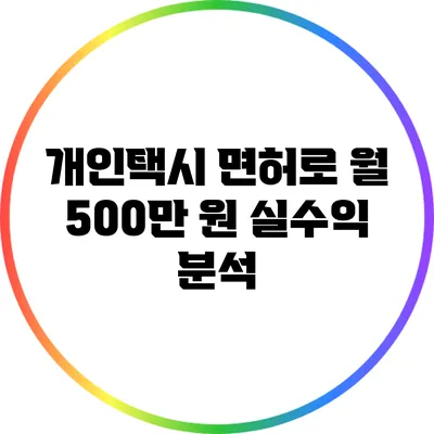 개인택시 면허로 월 500만 원? 실수익 분석