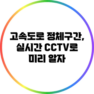 고속도로 정체구간, 실시간 CCTV로 미리 알자