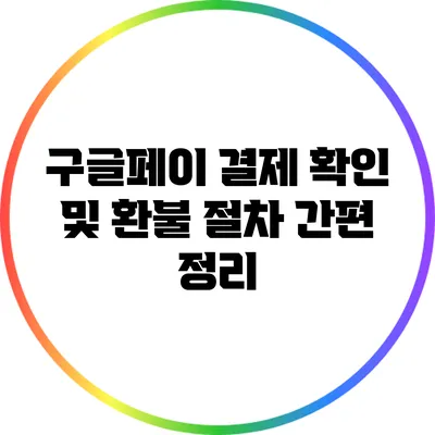 구글페이 결제 확인 및 환불 절차 간편 정리