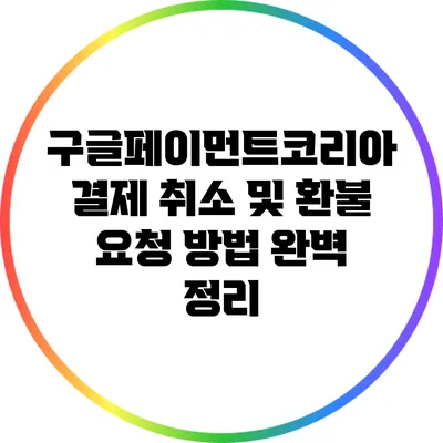 구글페이먼트코리아 결제 취소 및 환불 요청 방법 완벽 정리