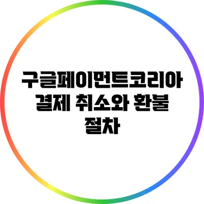 구글페이먼트코리아 결제 취소와 환불 절차