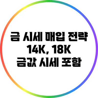 금 시세 매입 전략: 14K, 18K 금값 시세 포함