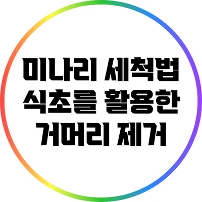 미나리 세척법: 식초를 활용한 거머리 제거