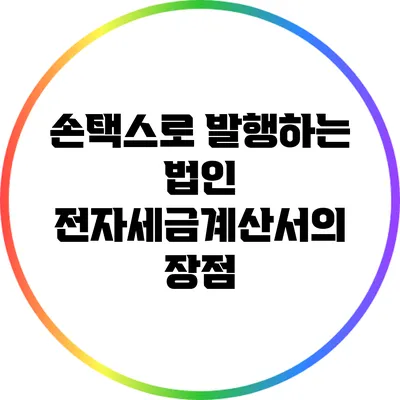 손택스로 발행하는 법인 전자세금계산서의 장점
