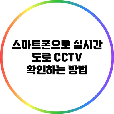 스마트폰으로 실시간 도로 CCTV 확인하는 방법