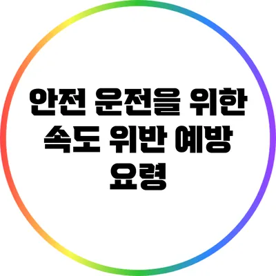 안전 운전을 위한 속도 위반 예방 요령