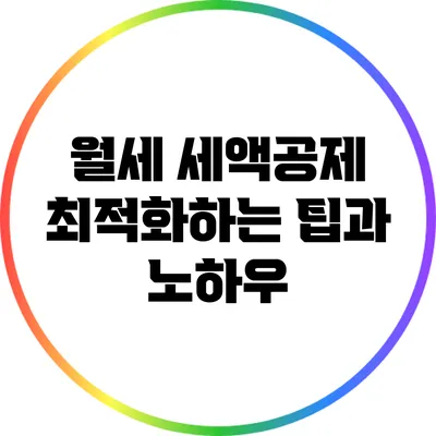 월세 세액공제 최적화하는 팁과 노하우