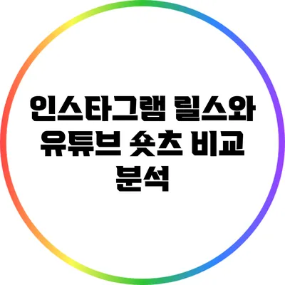 인스타그램 릴스와 유튜브 숏츠 비교 분석