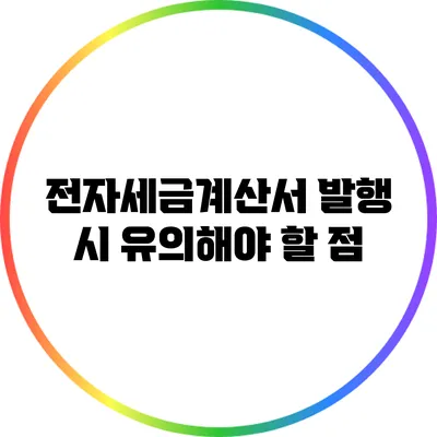 전자세금계산서 발행 시 유의해야 할 점