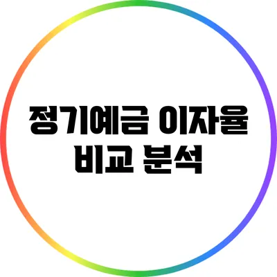 정기예금 이자율 비교 분석
