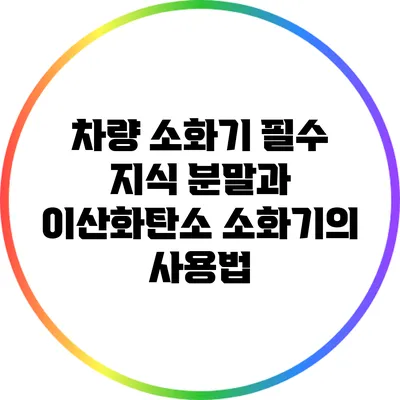 차량 소화기 필수 지식: 분말과 이산화탄소 소화기의 사용법