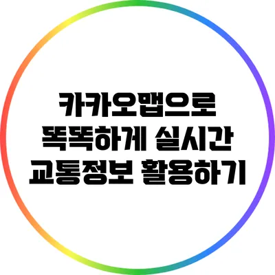 카카오맵으로 똑똑하게 실시간 교통정보 활용하기