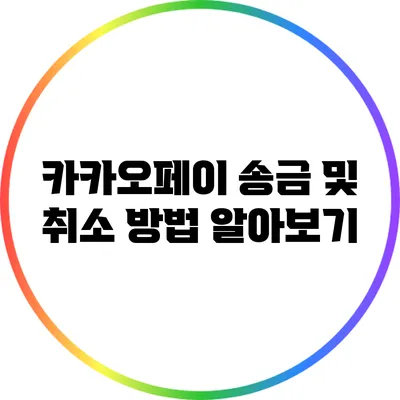 카카오페이 송금 및 취소 방법 알아보기