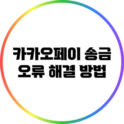 카카오페이 송금 오류 해결 방법