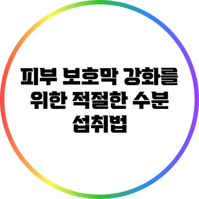 피부 보호막 강화를 위한 적절한 수분 섭취법