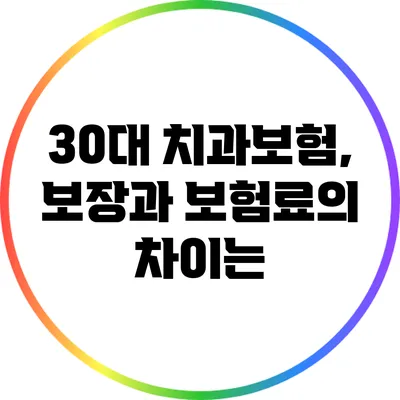 30대 치과보험, 보장과 보험료의 차이는?