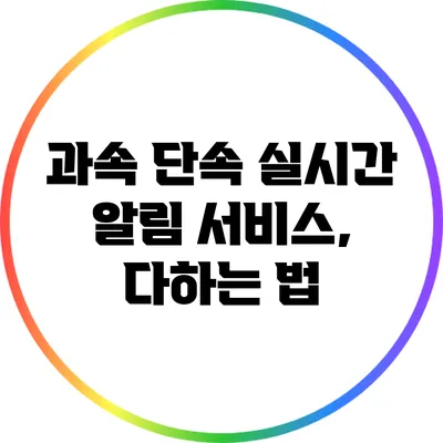과속 단속 실시간 알림 서비스, 다하는 법