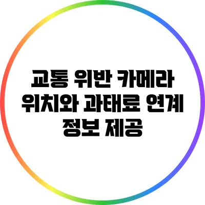 교통 위반 카메라 위치와 과태료 연계 정보 제공
