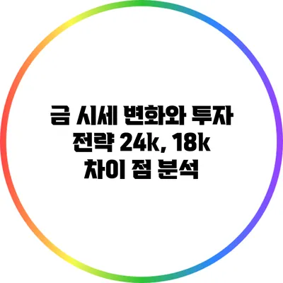 금 시세 변화와 투자 전략 24k, 18k 차이 점 분석
