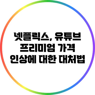 넷플릭스, 유튜브 프리미엄 가격 인상에 대한 대처법