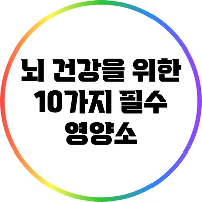 뇌 건강을 위한 10가지 필수 영양소
