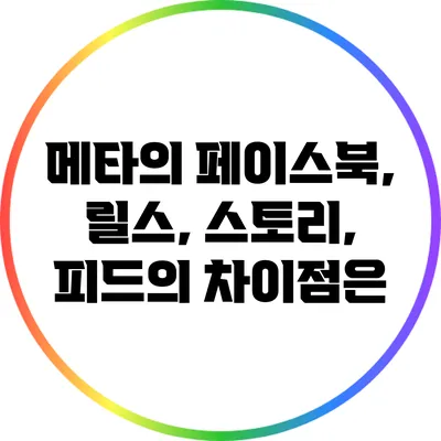 메타의 페이스북, 릴스, 스토리, 피드의 차이점은?
