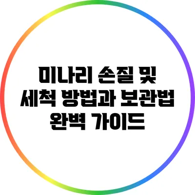 미나리 손질 및 세척 방법과 보관법 완벽 가이드