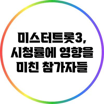 미스터트롯3, 시청률에 영향을 미친 참가자들