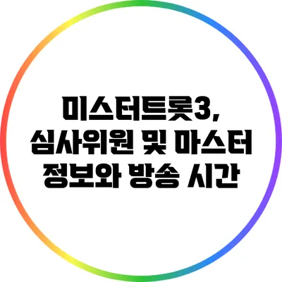 미스터트롯3, 심사위원 및 마스터 정보와 방송 시간