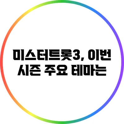 미스터트롯3, 이번 시즌 주요 테마는?