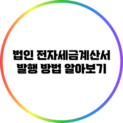 법인 전자세금계산서 발행 방법 알아보기