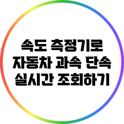 속도 측정기로 자동차 과속 단속 실시간 조회하기