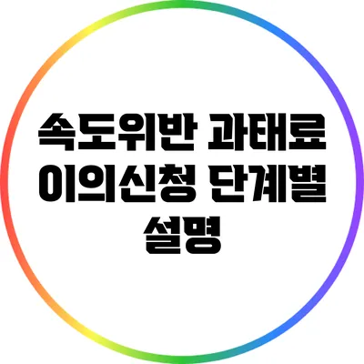 속도위반 과태료 이의신청 단계별 설명