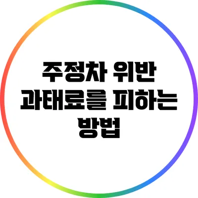 주정차 위반 과태료를 피하는 방법
