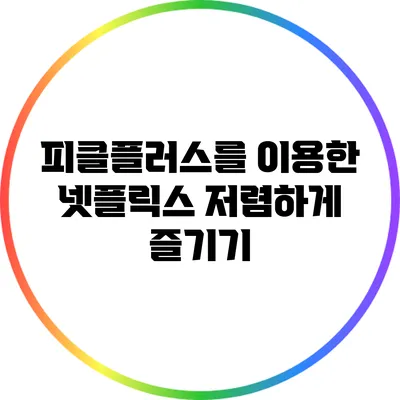 피클플러스를 이용한 넷플릭스 저렴하게 즐기기