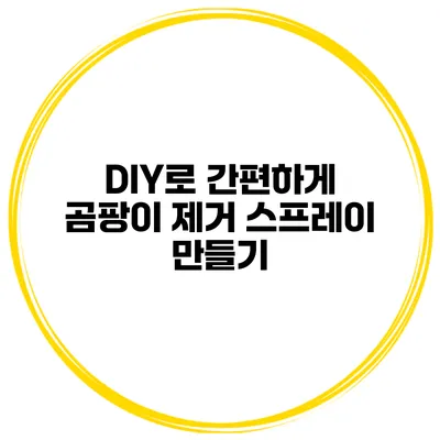 DIY로 간편하게 곰팡이 제거 스프레이 만들기