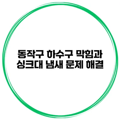 동작구 하수구 막힘과 싱크대 냄새 문제 해결