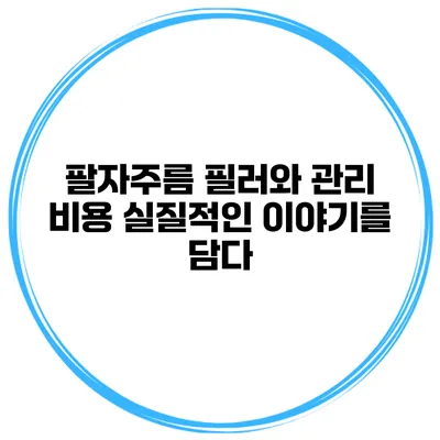 팔자주름 필러와 관리 비용 실질적인 이야기를 담다