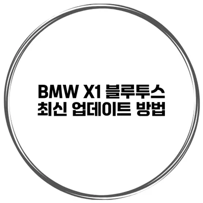 BMW X1 블루투스 최신 업데이트 방법