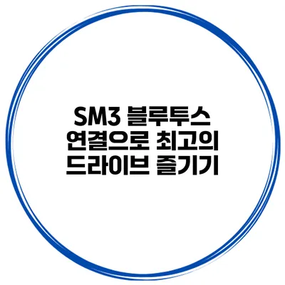 SM3 블루투스 연결으로 최고의 드라이브 즐기기