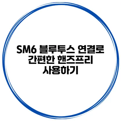 SM6 블루투스 연결로 간편한 핸즈프리 사용하기