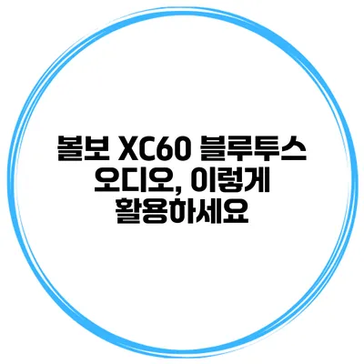 볼보 XC60 블루투스 오디오, 이렇게 활용하세요