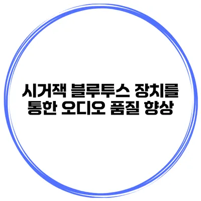 시거잭 블루투스 장치를 통한 오디오 품질 향상