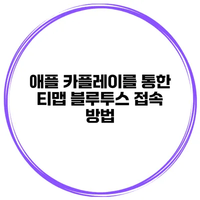애플 카플레이를 통한 티맵 블루투스 접속 방법