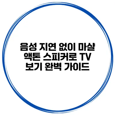 음성 지연 없이 마샬 액톤 스피커로 TV 보기 완벽 가이드